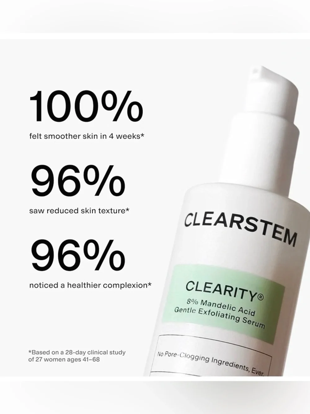 CLEARSTEM Clearity 8% Mandelic Acid Gentle Exfoliating Serum - 1.35oz/40ml NIB